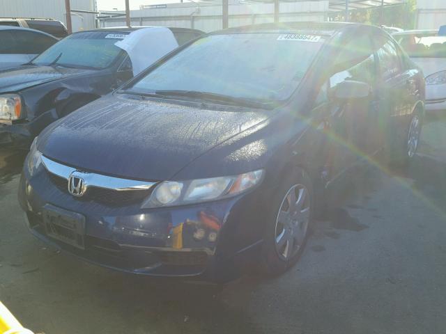 19XFA16509E011388 - 2009 HONDA CIVIC LX BLUE photo 2