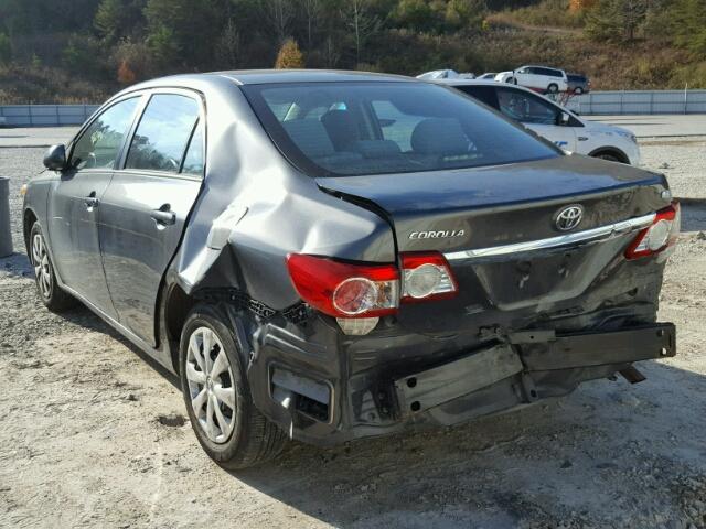 2T1BU4EE3BC711046 - 2011 TOYOTA COROLLA BA GRAY photo 3