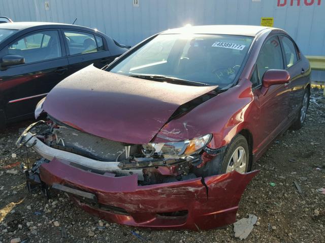 19XFA1F50BE024311 - 2011 HONDA CIVIC LX MAROON photo 2