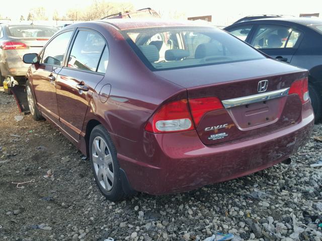 19XFA1F50BE024311 - 2011 HONDA CIVIC LX MAROON photo 3