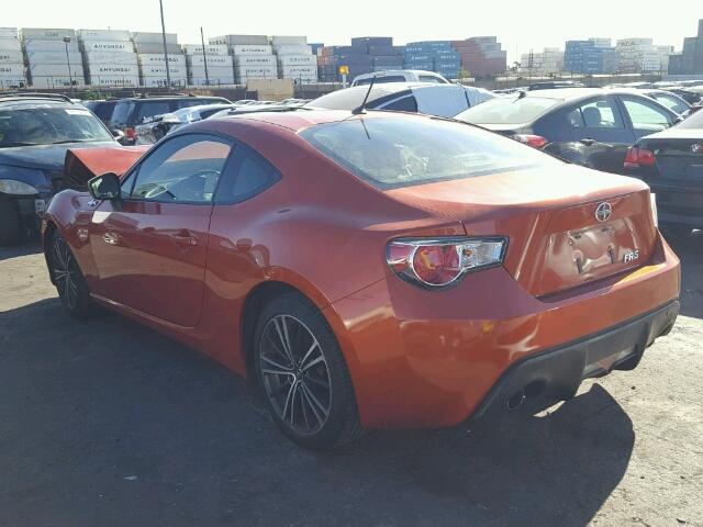 JF1ZNAA14D2708063 - 2013 TOYOTA SCION FR-S ORANGE photo 3