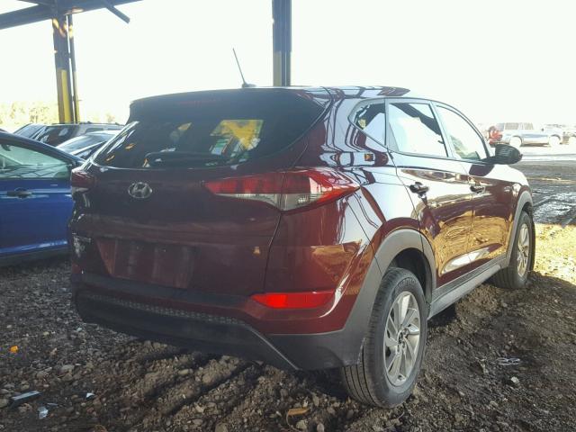 KM8J23A44GU206731 - 2016 HYUNDAI TUCSON SE MAROON photo 4