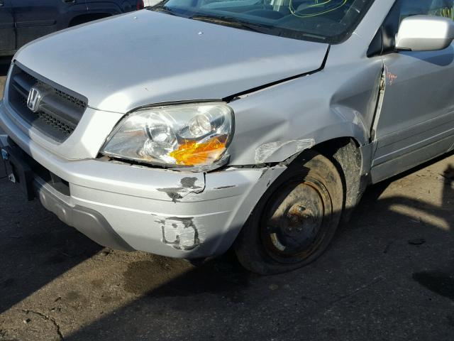 5FNYF18535B064663 - 2005 HONDA PILOT EXL SILVER photo 9