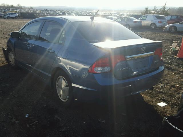 JHMFA36229S014452 - 2009 HONDA CIVIC HYBR BLUE photo 3