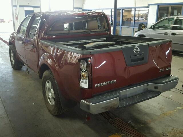 1N6AD07W97C435947 - 2007 NISSAN FRONTIER C RED photo 3