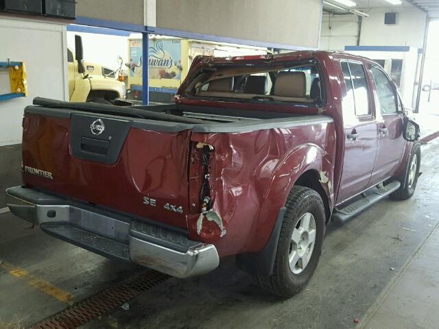 1N6AD07W97C435947 - 2007 NISSAN FRONTIER C RED photo 4