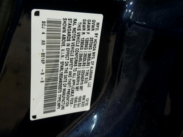 5FNRL18934B055573 - 2004 HONDA ODYSSEY EX BLACK photo 10