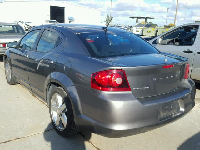 1C3CDZAB5CN322859 - 2012 DODGE AVENGER SE GRAY photo 3