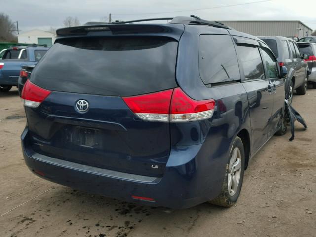 5TDKK3DC7BS093964 - 2011 TOYOTA SIENNA LE BLUE photo 4