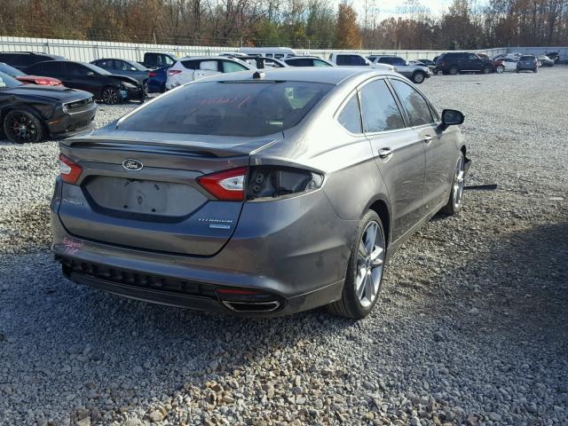 3FA6P0K91ER210413 - 2014 FORD FUSION TIT GRAY photo 4