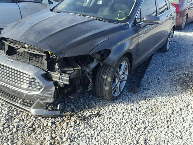 3FA6P0K91ER210413 - 2014 FORD FUSION TIT GRAY photo 9