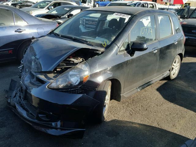 JHMGD38677S046578 - 2007 HONDA FIT S BLACK photo 2