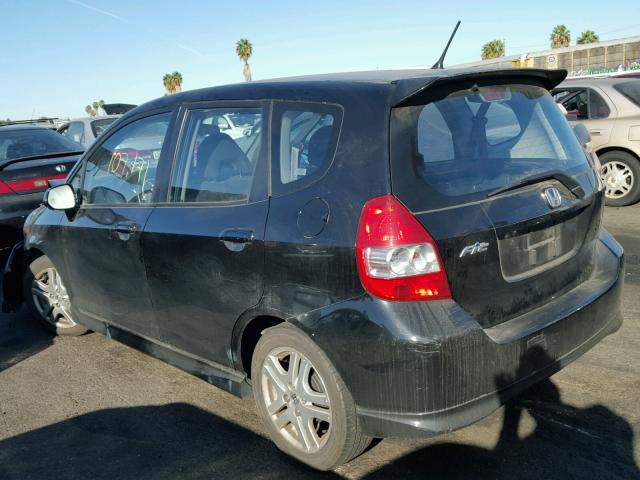 JHMGD38677S046578 - 2007 HONDA FIT S BLACK photo 3