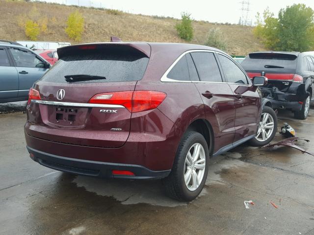 5J8TB4H33FL031412 - 2015 ACURA RDX BASE MAROON photo 4