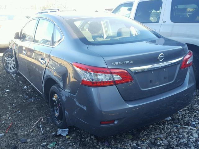 3N1AB7AP8FY371380 - 2015 NISSAN SENTRA S GRAY photo 3