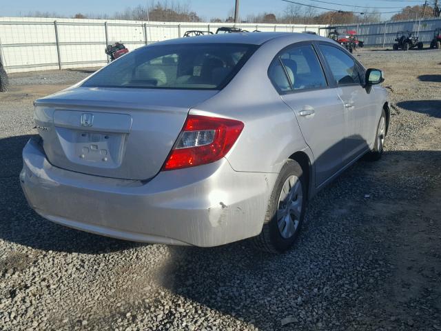 19XFB2F59CE084804 - 2012 HONDA CIVIC LX SILVER photo 4