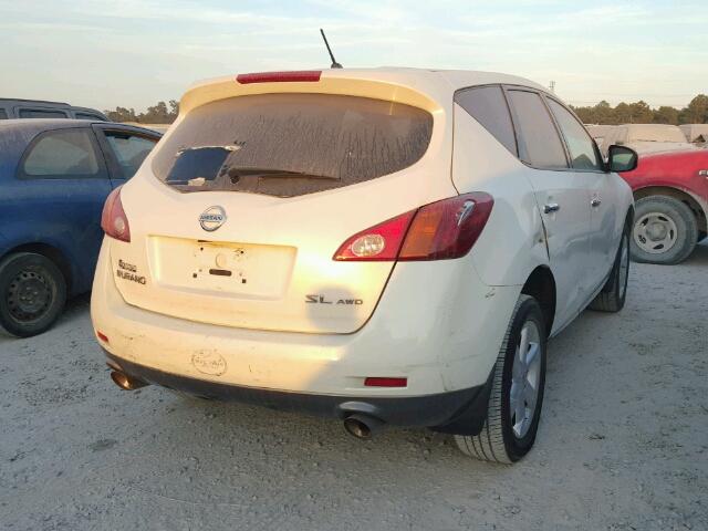 JN8AZ18W09W120145 - 2009 NISSAN MURANO S WHITE photo 4