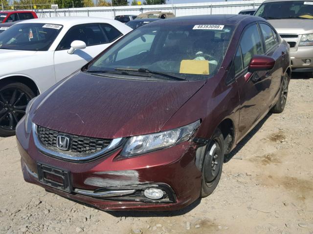 19XFB2F94EE239149 - 2014 HONDA CIVIC EXL 勃艮第红 照片 2