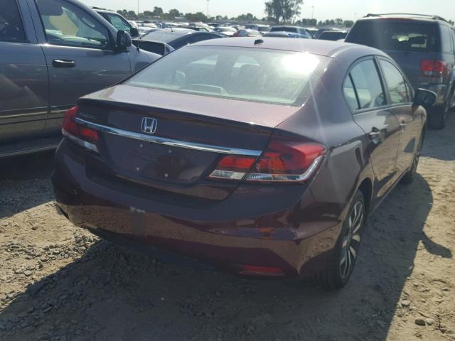19XFB2F94EE239149 - 2014 HONDA CIVIC EXL 勃艮第红 照片 4