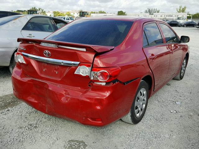 2T1BU4EE1DC921812 - 2013 TOYOTA COROLLA BA RED photo 4