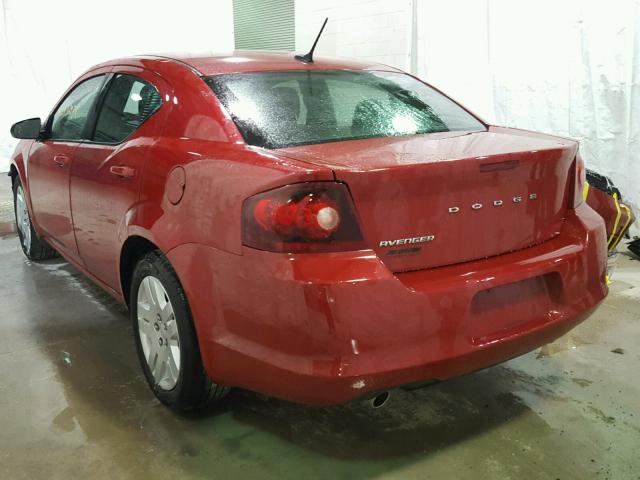 1C3CDZAGXEN113633 - 2014 DODGE AVENGER SE RED photo 3