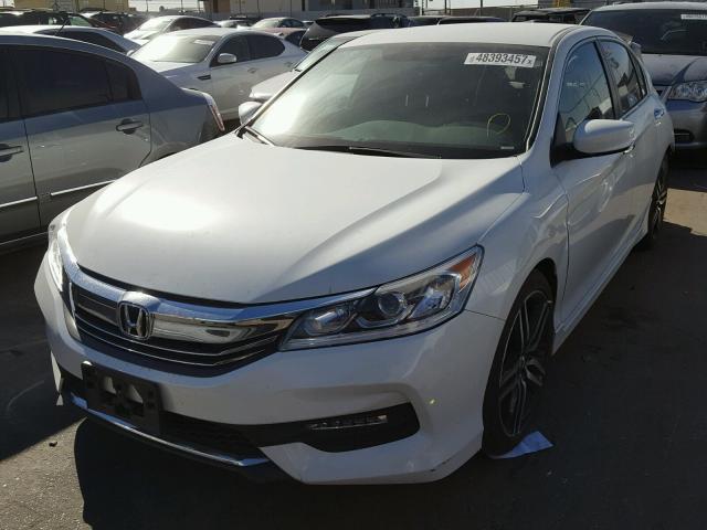 1HGCR2F58HA075540 - 2017 HONDA ACCORD SPO WHITE photo 2