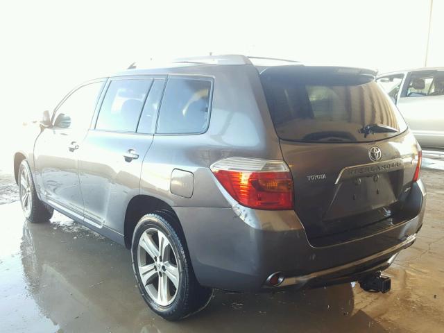 JTEES43A882090568 - 2008 TOYOTA HIGHLANDER GRAY photo 3