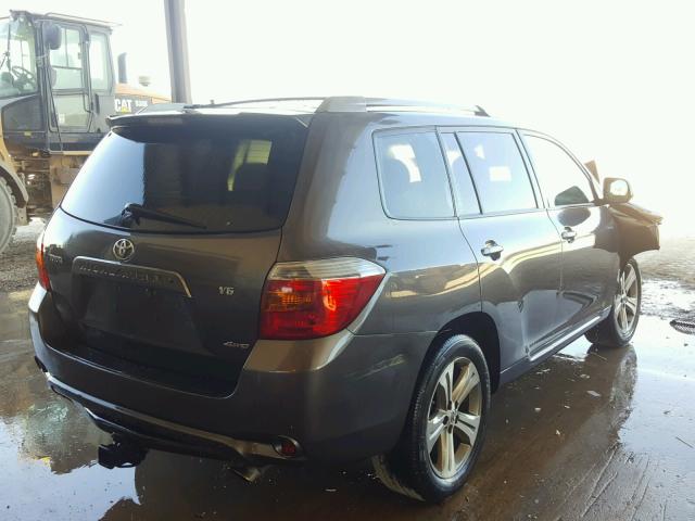 JTEES43A882090568 - 2008 TOYOTA HIGHLANDER GRAY photo 4