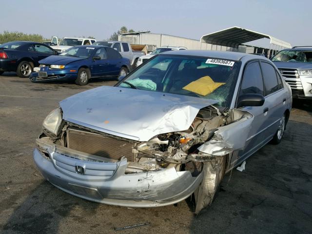 2HGES15541H524437 - 2001 HONDA CIVIC LX SILVER photo 2