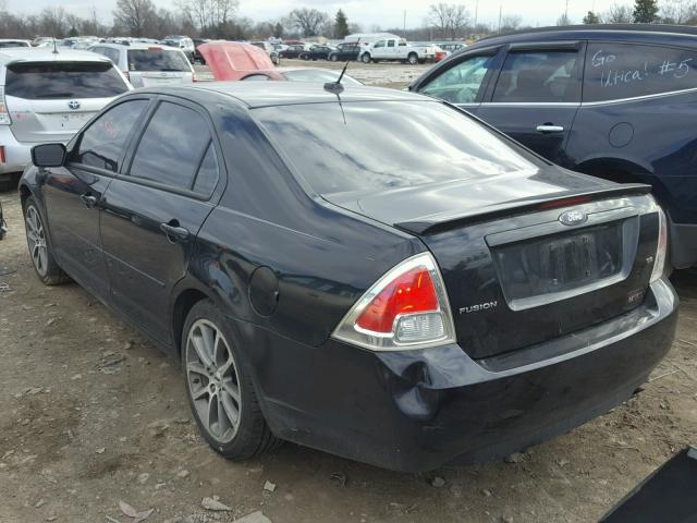 3FAHP07Z49R149193 - 2009 FORD FUSION SE BLACK photo 3