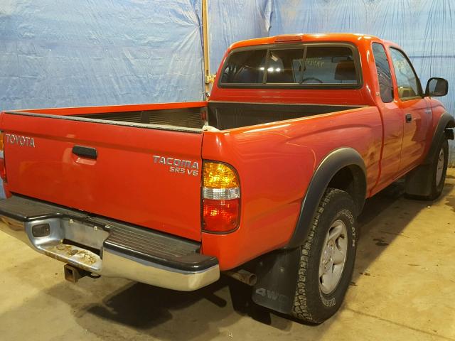 5TEWN72N01Z766129 - 2001 TOYOTA TACOMA XTR RED photo 4