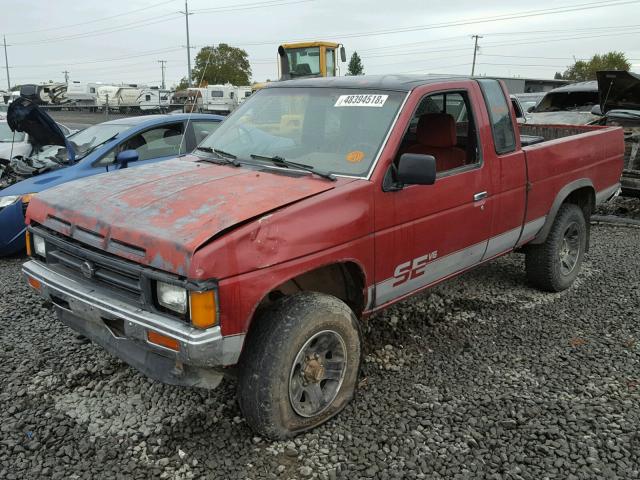 1N6HD16Y0LC364896 - 1990 NISSAN D21 KING C RED photo 2