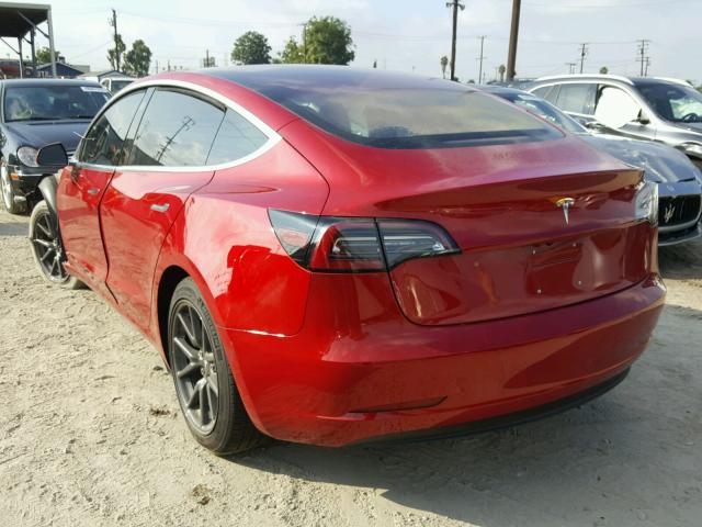 5YJ3E1EA4JF020308 - 2018 TESLA MODEL 3 წითელი ფოტო 3