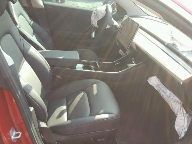 5YJ3E1EA4JF020308 - 2018 TESLA MODEL 3 წითელი ფოტო 5