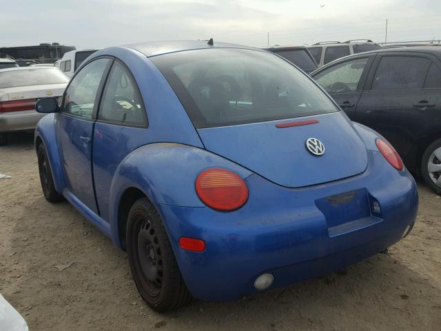 3VWBK21C21M425478 - 2001 VOLKSWAGEN NEW BEETLE BLUE photo 3