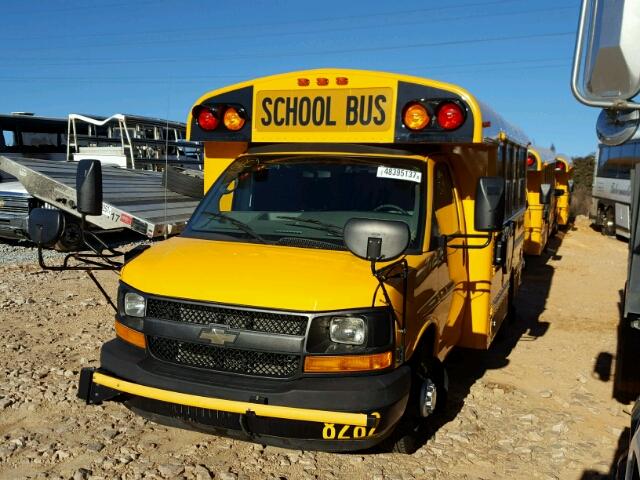 1GB3G2BL3E1208472 - 2014 CHEVROLET EXPRESS G3 YELLOW photo 2