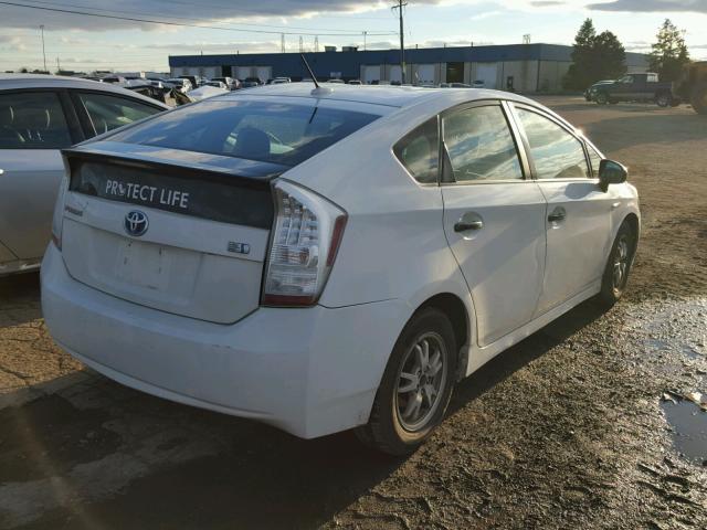 JTDKN3DU8B1376922 - 2011 TOYOTA PRIUS WHITE photo 4