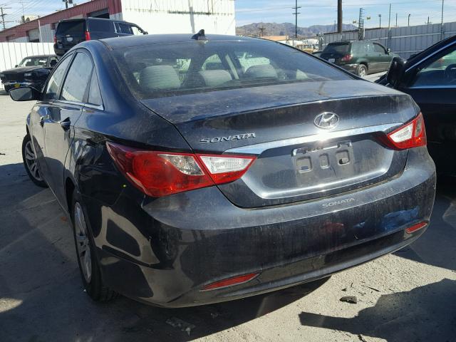 5NPEB4ACXCH381654 - 2012 HYUNDAI SONATA GLS BLACK photo 3