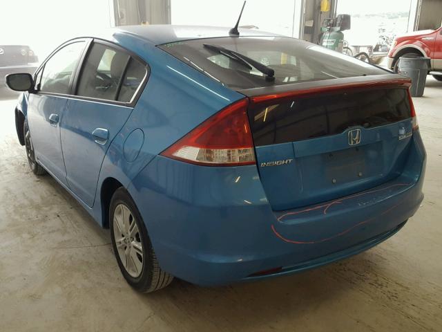 JHMZE2H75AS035546 - 2010 HONDA INSIGHT EX BLUE photo 3