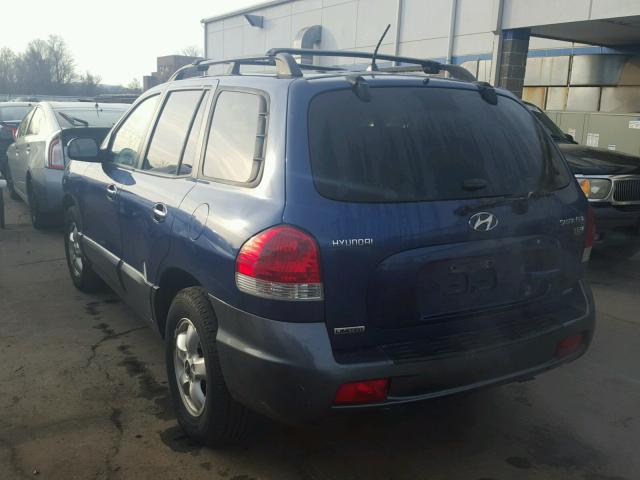 KM8SC73E76U109391 - 2006 HYUNDAI SANTA FE G BLUE photo 3