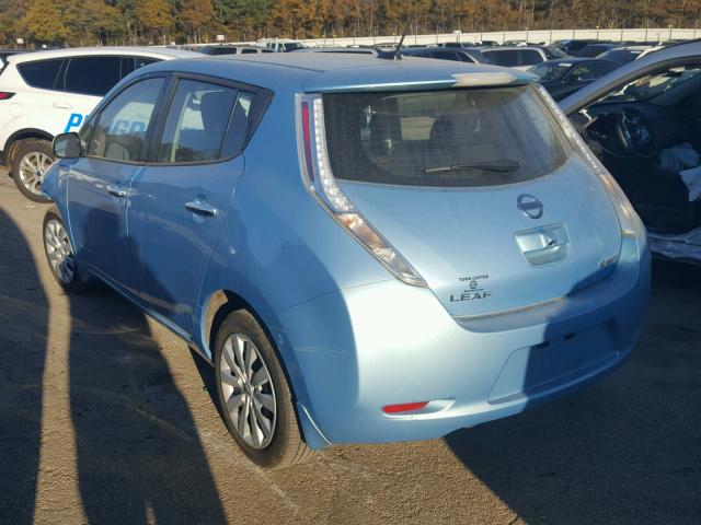 1N4AZ0CP1FC322680 - 2015 NISSAN LEAF S BLUE photo 3