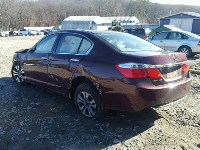 1HGCR2F38EA272783 - 2014 HONDA ACCORD LX MAROON photo 3