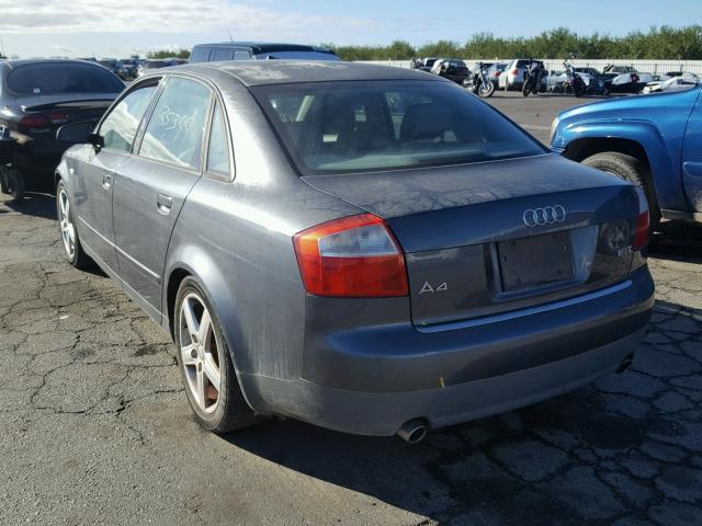 WAUJC68E23A214000 - 2003 AUDI A4 1.8T CHARCOAL photo 3