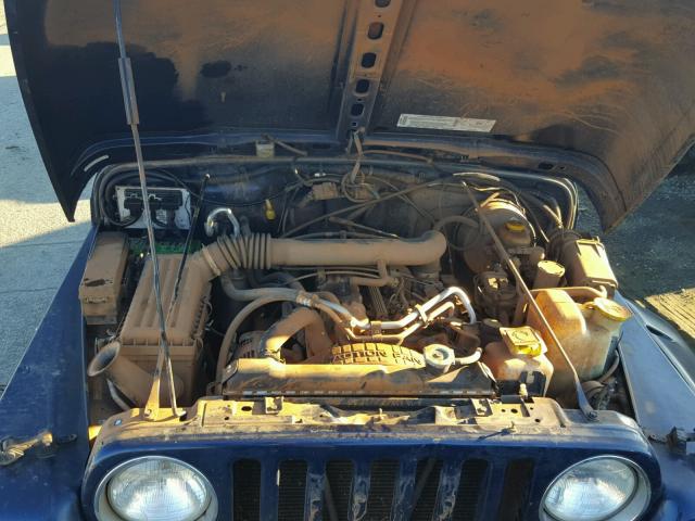 1J4FA49S42P740495 - 2002 JEEP WRANGLER / BLUE photo 7