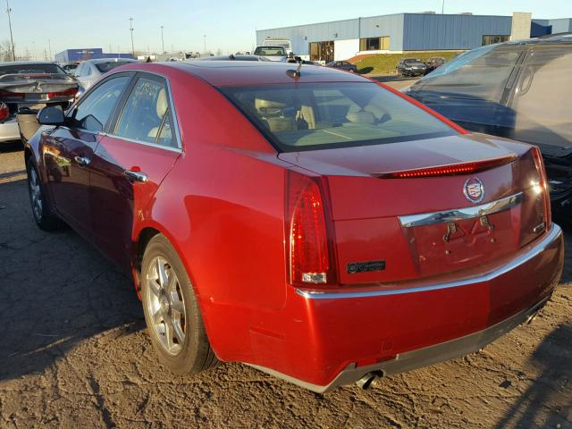 1G6DF577880216287 - 2008 CADILLAC CTS RED photo 3