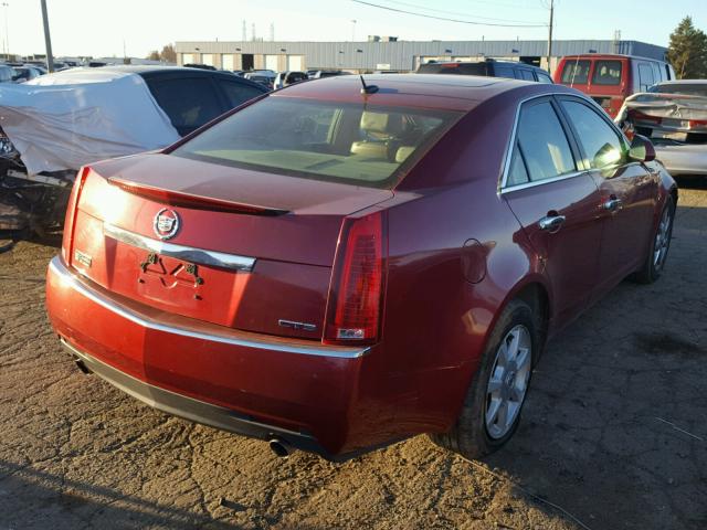 1G6DF577880216287 - 2008 CADILLAC CTS RED photo 4