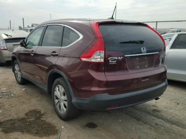 5J6RM3H76DL005877 - 2013 HONDA CR-V EXL 勃艮第红 照片 3