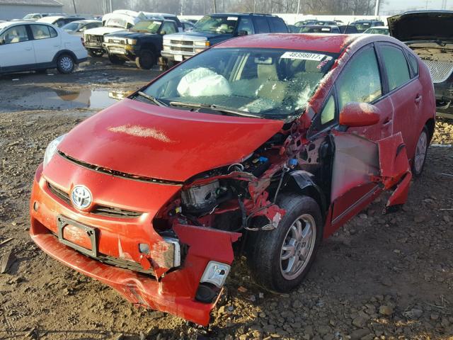 JTDKN3DU4B1427557 - 2011 TOYOTA PRIUS RED photo 2