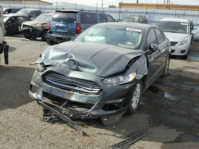 3FA6P0G77GR206652 - 2016 FORD FUSION S GREEN photo 2
