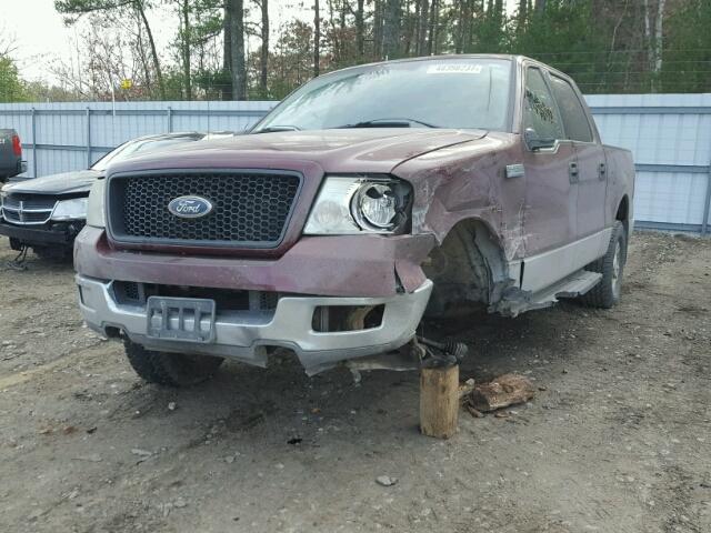 1FTPW14584KB70822 - 2004 FORD F150 SUPER MAROON photo 2